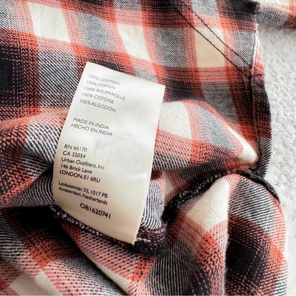 Free People Wildfire Plaid Top Blouse Shirt Flannel Oversized Slouchy Cotton - Picture 11 of 14
